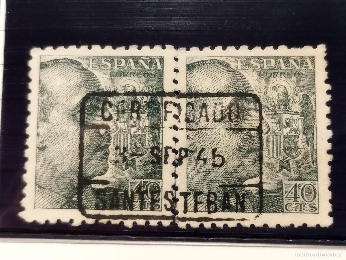 Briefmarken: SEV ESPA&Ntilde;A. EDIFIL 925 EN PAREJA. FECHADOR CERTIFICADO DE SANTESTEBAN. NAVARRA. LUJO
