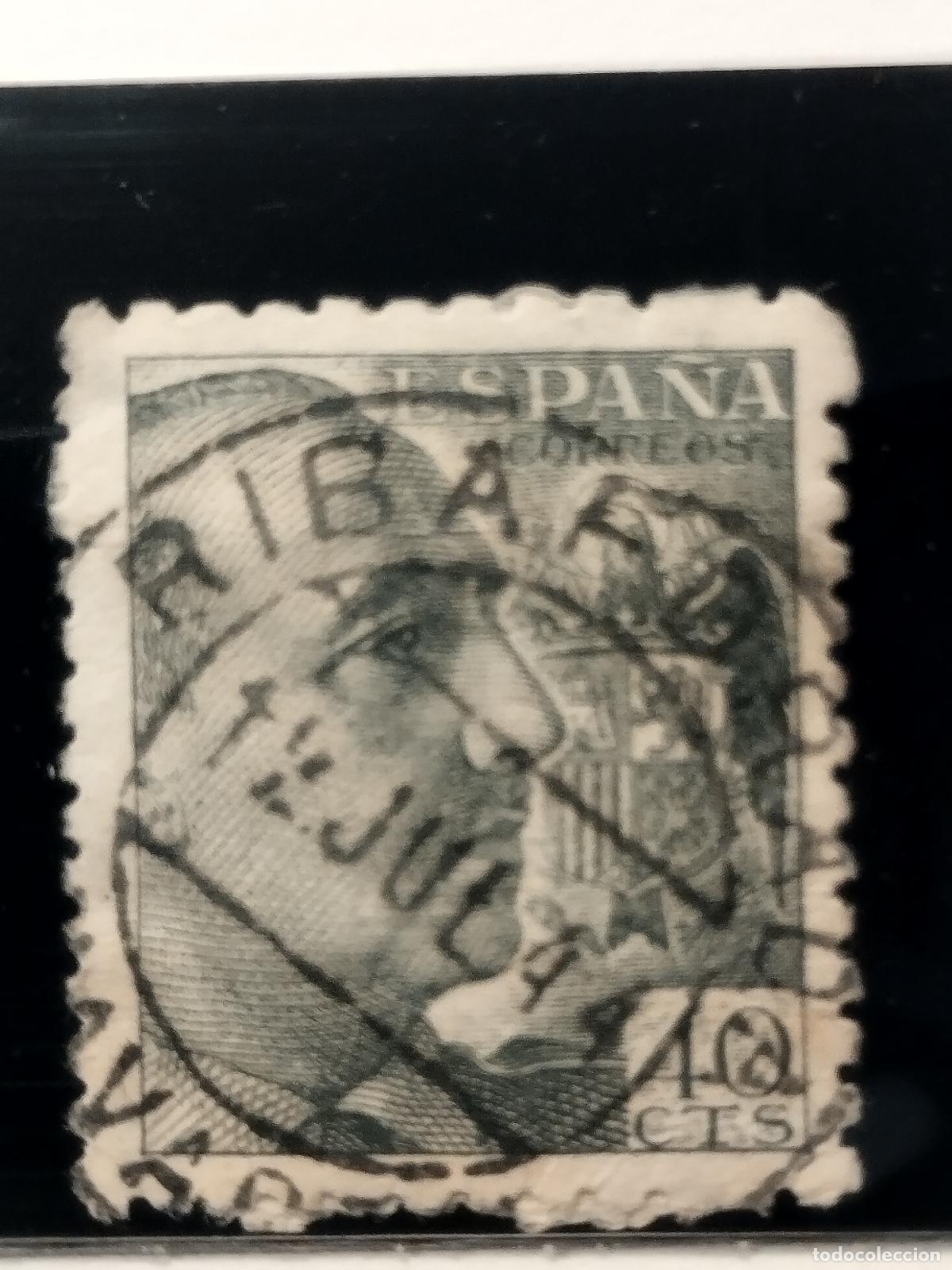 Sellos: SEV ESPA&Ntilde;A. EDIFIL 925. FECHADOR NEGRO DE RIBAFORADA. NAVARRA. BONITO.