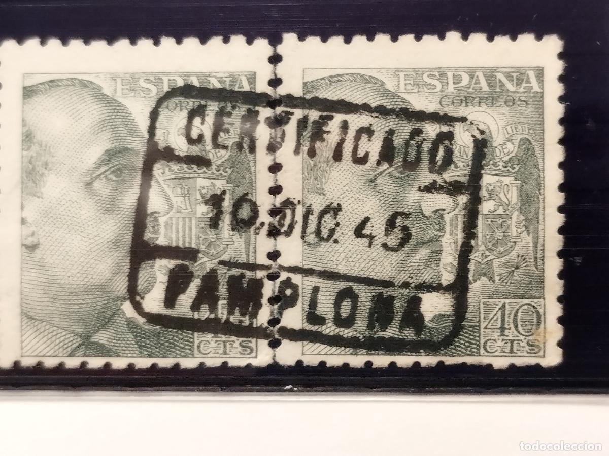 Stamps: SEV ESPA&Ntilde;A. EDIFIL 925. EN PAREJA. FECHADOR CERTIFICADO NEGRO DE PAMPLONA. NAVARRA. LUJO