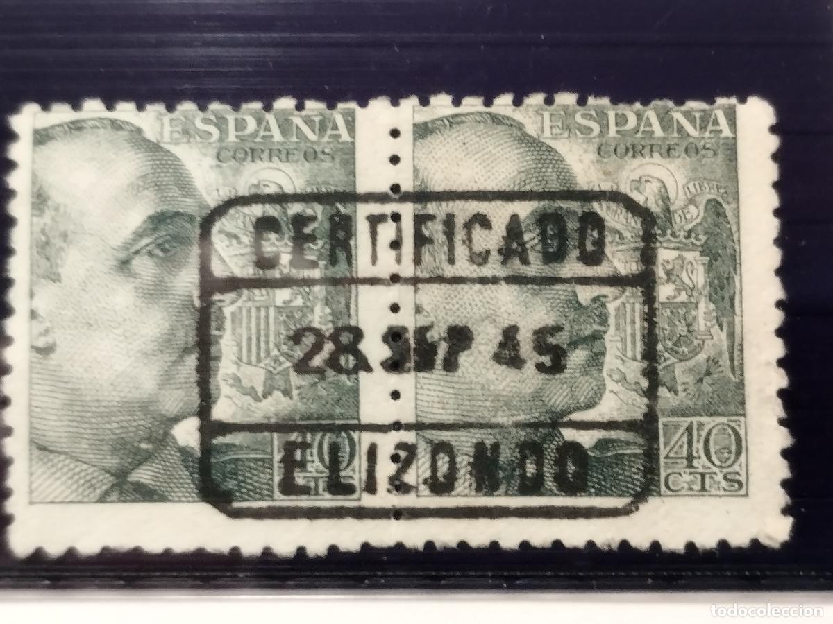 Stamps: SEV ESPA&Ntilde;A. EDIFIL 925. EN PAREJA. FECHADOR CERTIFICADO DE ELIZONDO. NAVARRA. LUJO