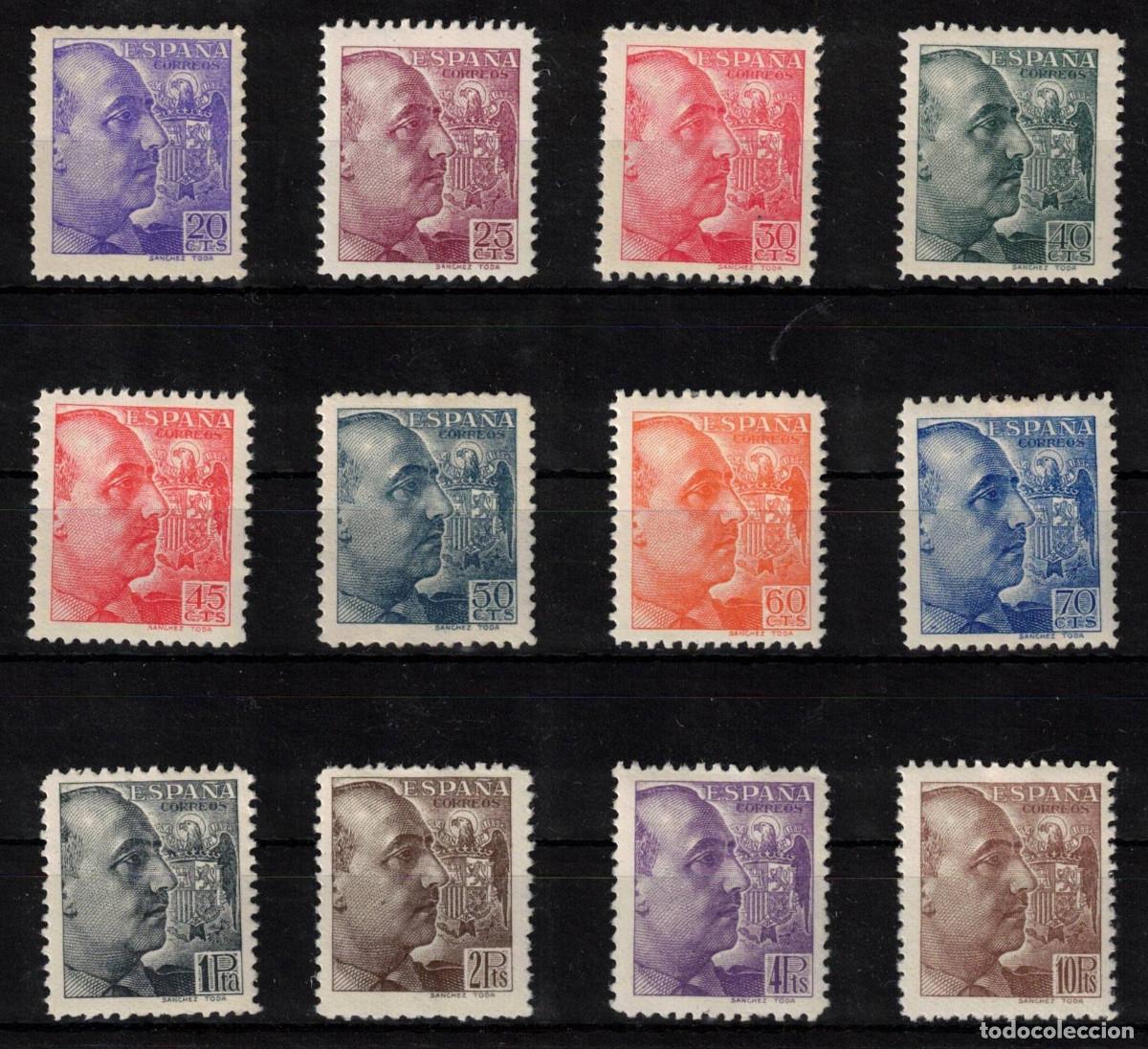 Sellos: ESPA&Ntilde;A FRANCO SANCHEZ TODA * 867/878 - A&Ntilde;O 1939 - MH