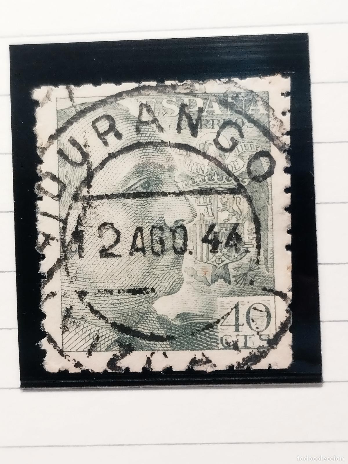 Selos: SEV ESPA&Ntilde;A. EDIFIL 925. FECHADOR DE DURANGO. VIZCAYA. LUJO. 12/08/1944