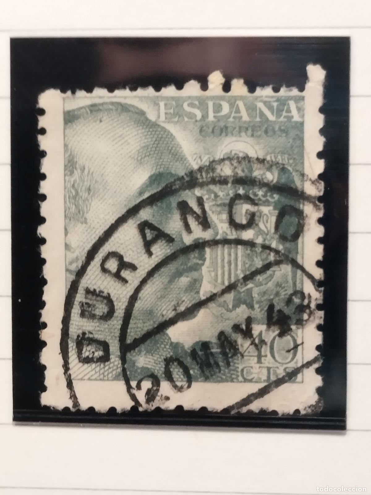 Selos: SEV ESPA&Ntilde;A. EDIFIL 925. FECHADOR DE DURANGO. VIZCAYA. LUJO. 20/05/1943
