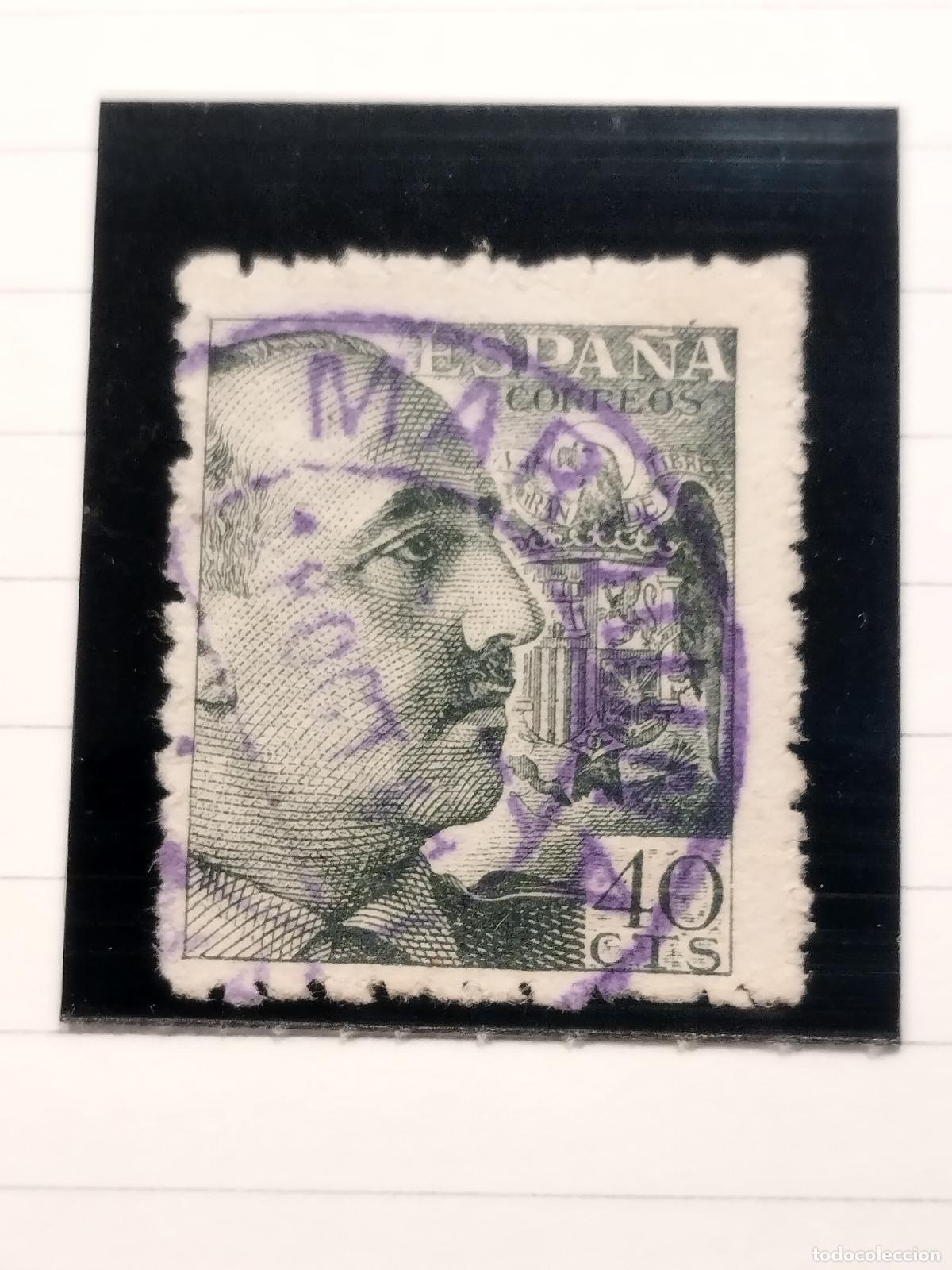 Selos: SEV ESPA&Ntilde;A. EDIFIL 925. FECHADOR VIOLETA DE MARQUINA. VIZCAYA. LUJO Y RARO. 18/10/1941