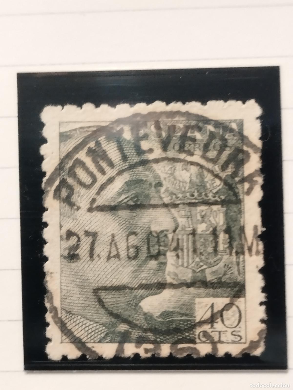 Selos: SEV ESPA&Ntilde;A. EDIFIL 925. FECHADOR DE PONTEVEDRA. LUJO Y RARO. 27/08/1941