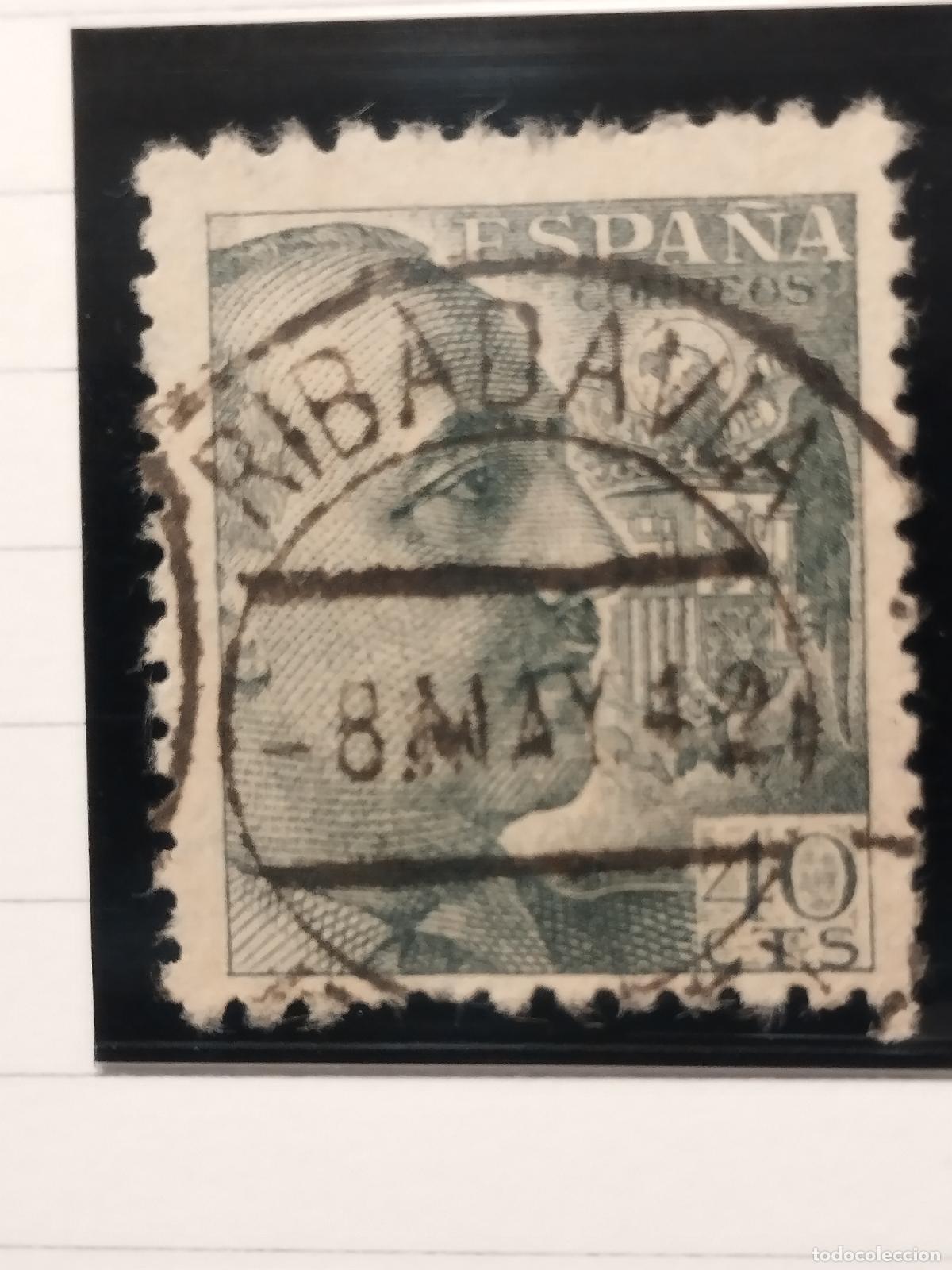 Sellos: SEV ESPA&Ntilde;A. EDIFIL 925. FECHADOR DE RIBADAVIA. ORENSE. BONITO. 08/05/1942