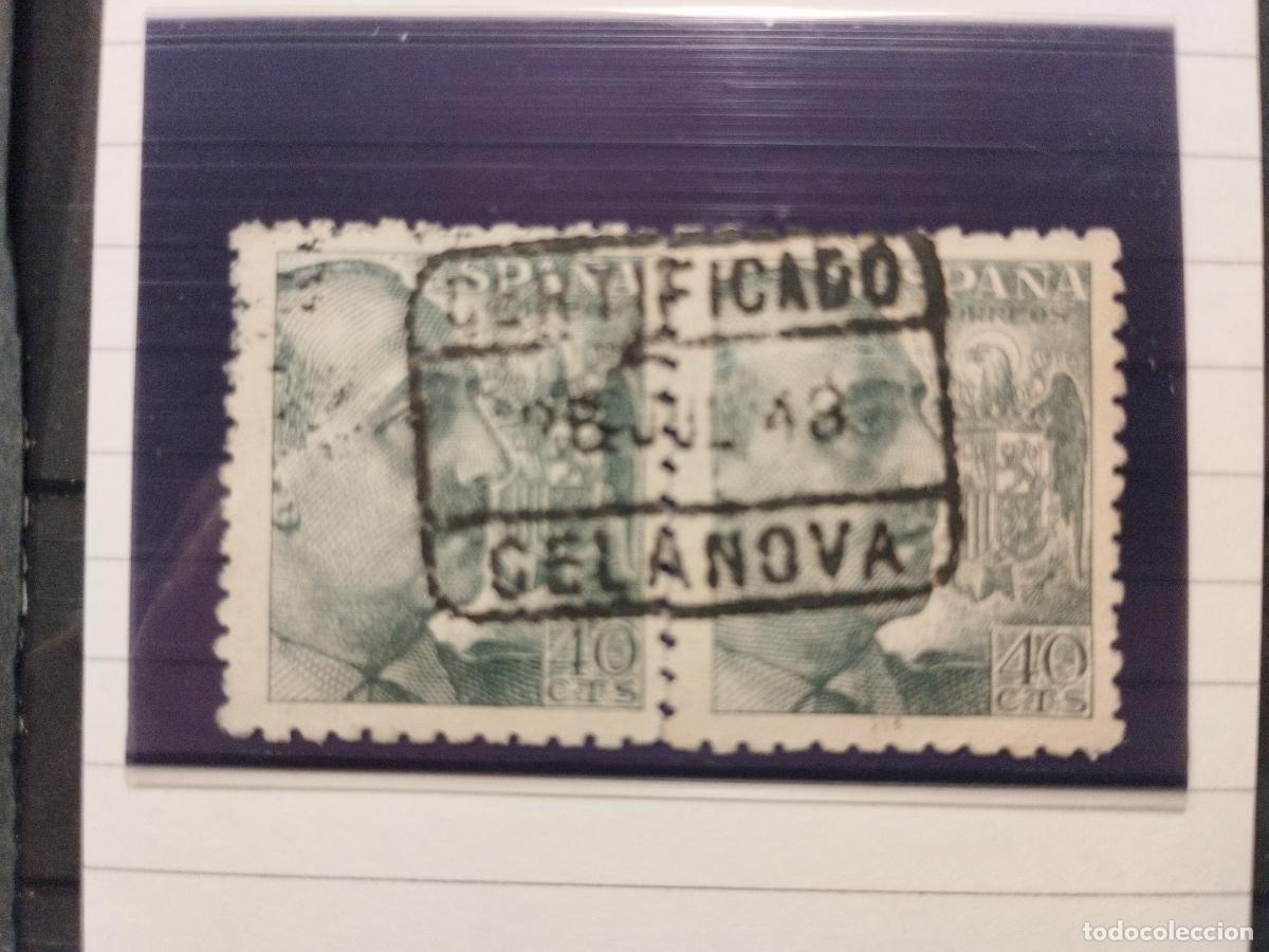 Sellos: SEV ESPA&Ntilde;A. EDIFIL 925. EN PAREJA. FECHADOR DE CERTIFICADO DE CELANOVA. ORENSE. LUJO. 28/07/1943