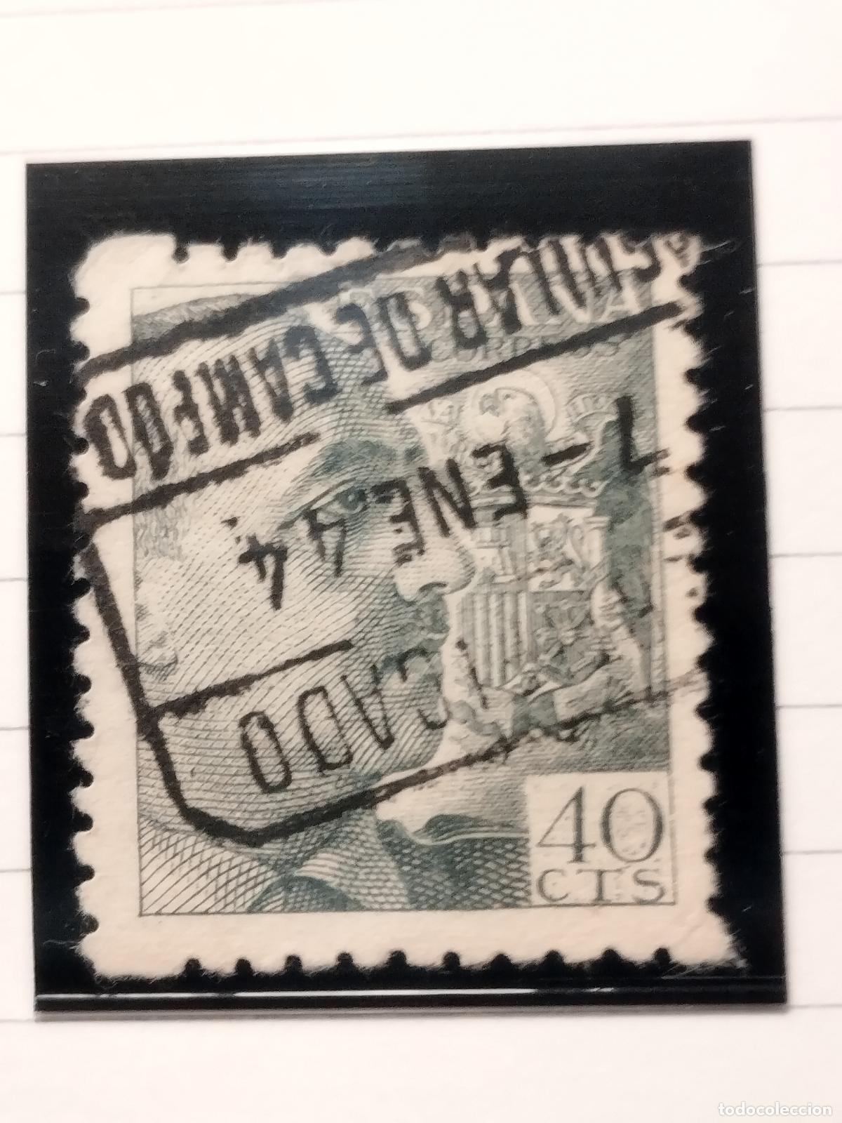 Sellos: SEV ESPA&Ntilde;A. EDIFIL 925. FECHADOR DE CERTIFICADO DE AGUILAR DE CAMPOO. PALENCIA. BONITO. 07/01/1944