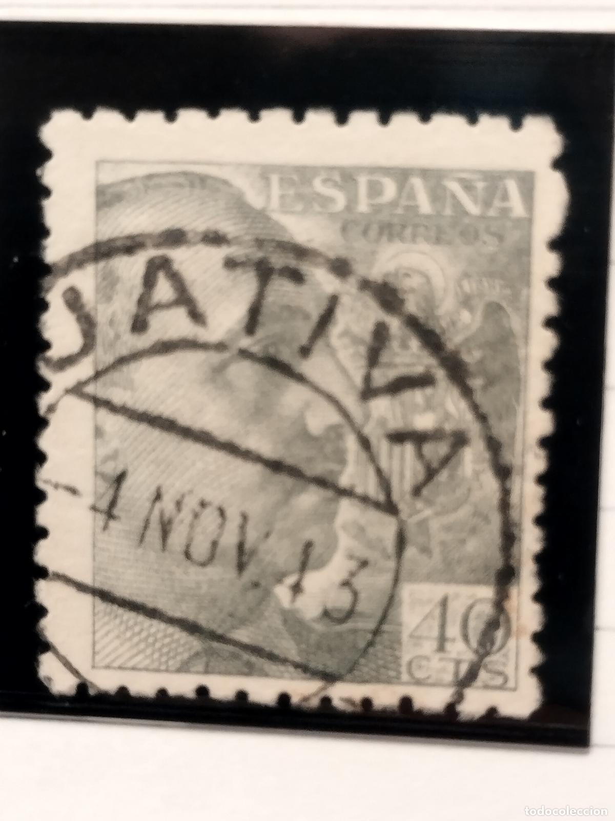 Sellos: SEV ESPA&Ntilde;A. EDIFIL 925. FECHADOR DE JATIVA. VALENCIA. LUJO. 04/11/1943