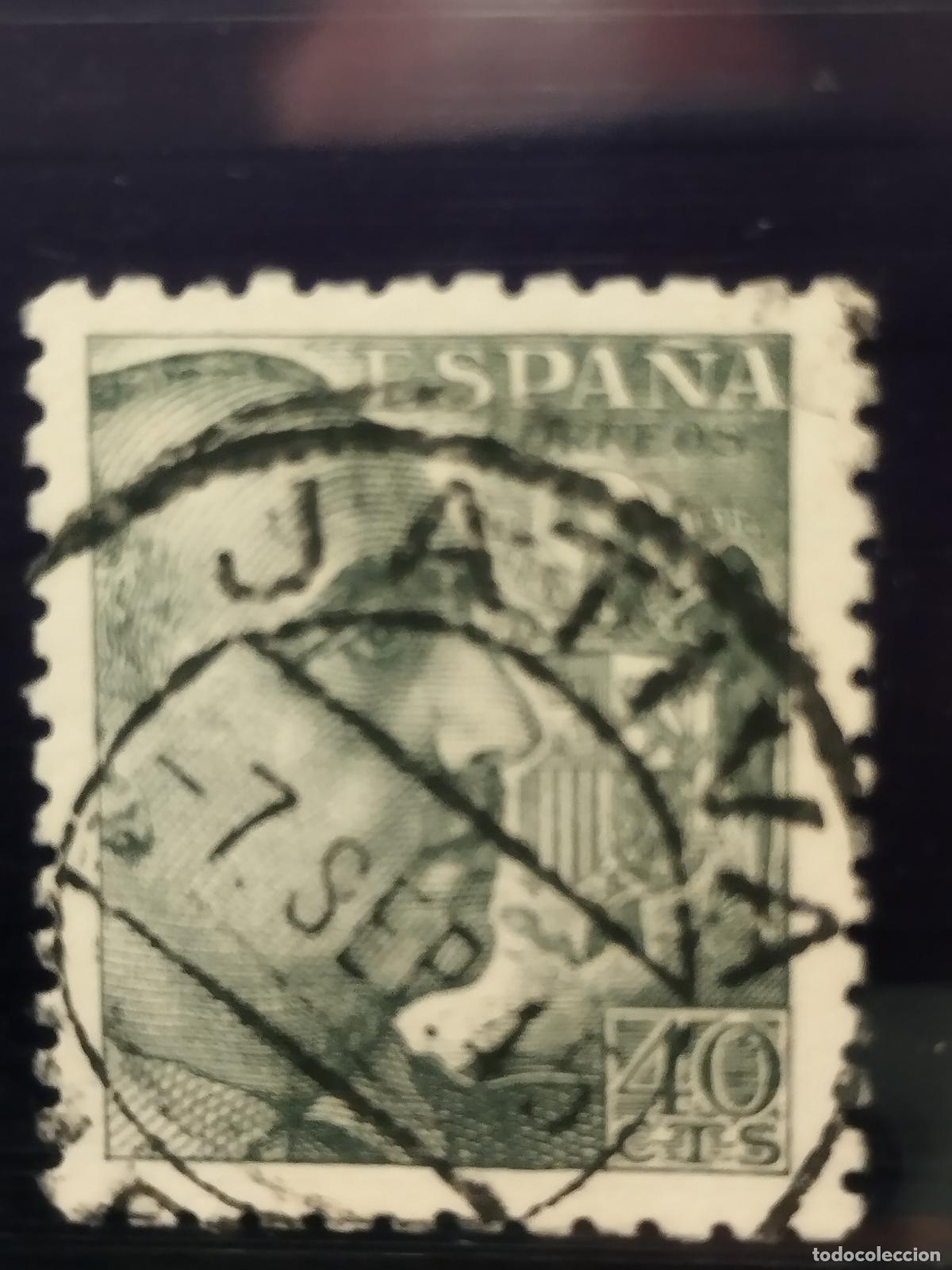 Sellos: SEV ESPA&Ntilde;A. EDIFIL 925. FECHADOR DE JATIVA. VALENCIA. LUJO. 07/09/1945