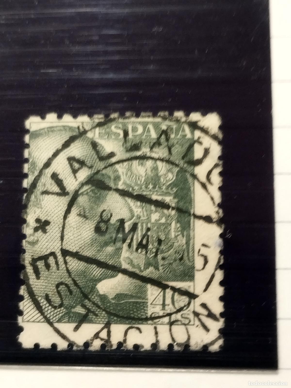 Timbres: SEV ESPA&Ntilde;A. EDIFIL 925. FECHADOR DE VALLADOLID-ESTACION. LUJO. 08/05/1945