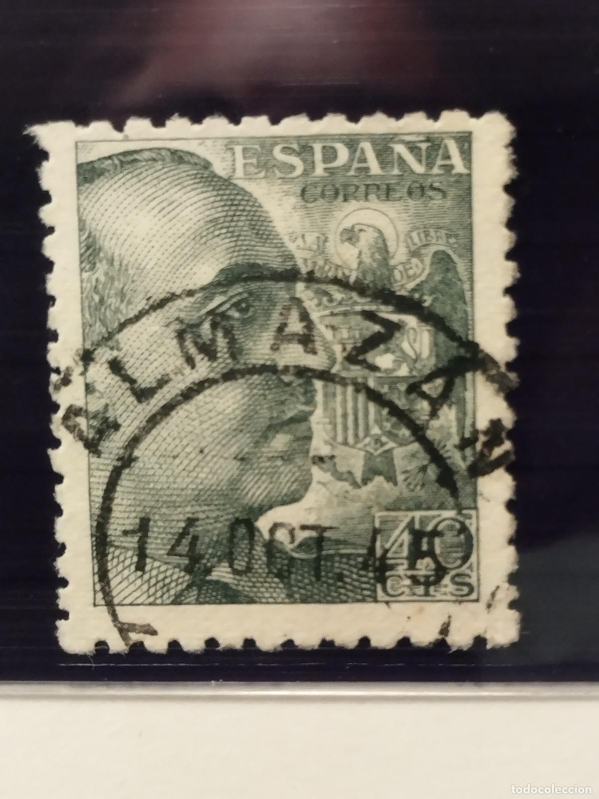 Sellos: SEV ESPA&Ntilde;A. EDIFIL 925. FECHADOR DE ALMAZAN. SORIA. LUJO. 14/10/1945.