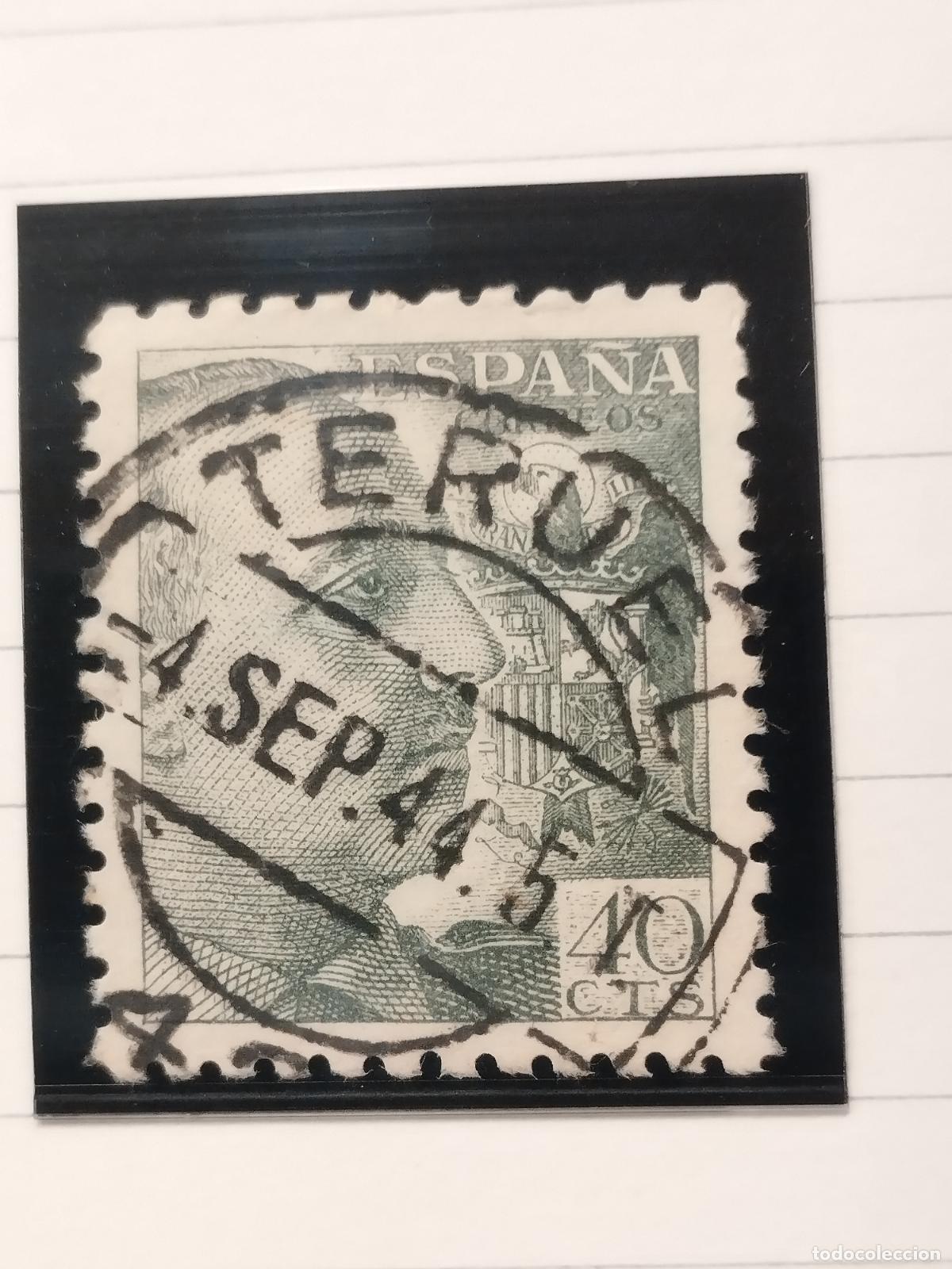 Selos: SEV ESPA&Ntilde;A. EDIFIL 925. FECHADOR DE TERUEL. LUJO. 04/09/1944