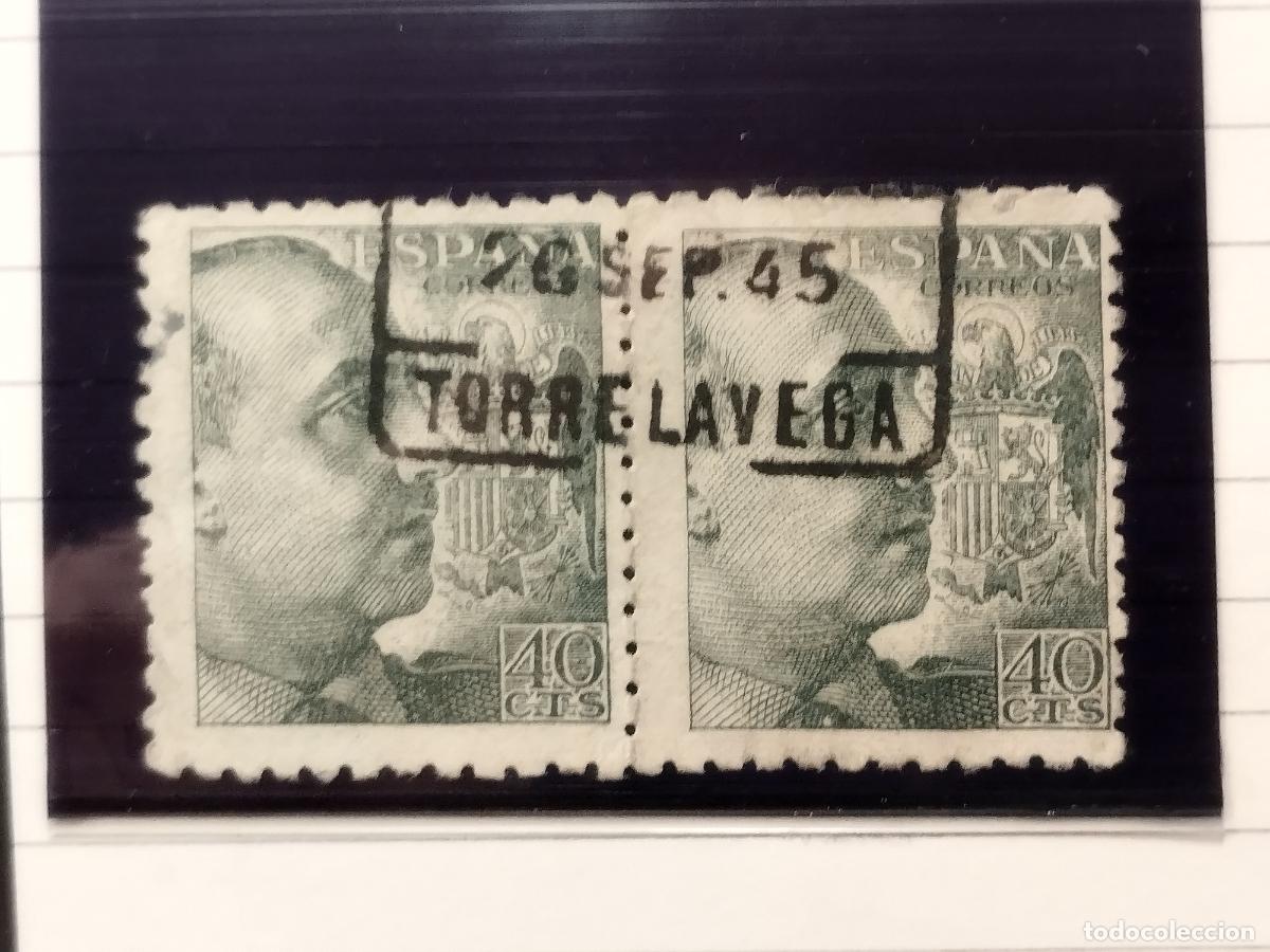 Francobolli: SEV ESPA&Ntilde;A. EDIFIL 925. EN PAREJA. FECHADOR DE CERTIFICADO. TORRELAVEGA. SANTANDER. 26/09/1945