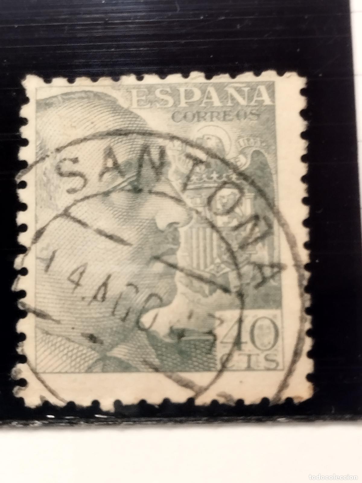 Sellos: SEV ESPA&Ntilde;A. EDIFIL 925. FECHADOR DE SANTO&Ntilde;A. SANTANDER. 04/08/1943