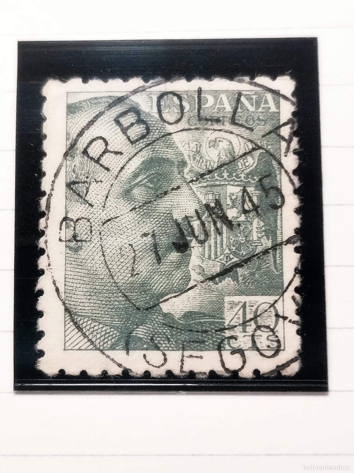 Sellos: SEV ESPA&Ntilde;A. EDIFIL 925. FECHADOR DE BARBOLLA. SEGOVIA. BONITO Y RARO. 27/06/1945