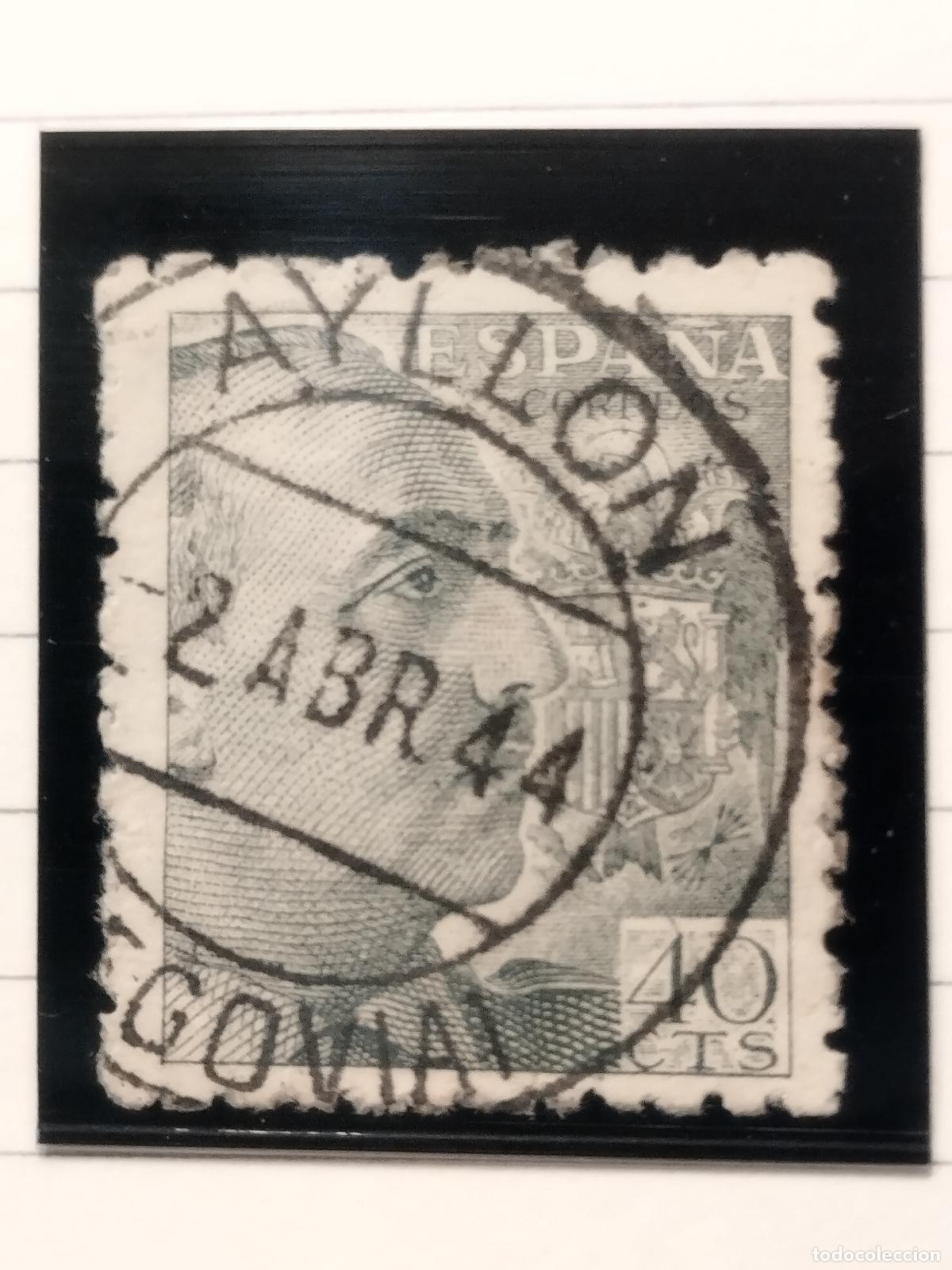 Sellos: SEV ESPA&Ntilde;A. EDIFIL 925. FECHADOR DE AYLLON. SEGOVIA. LUJO. 02/04/1944
