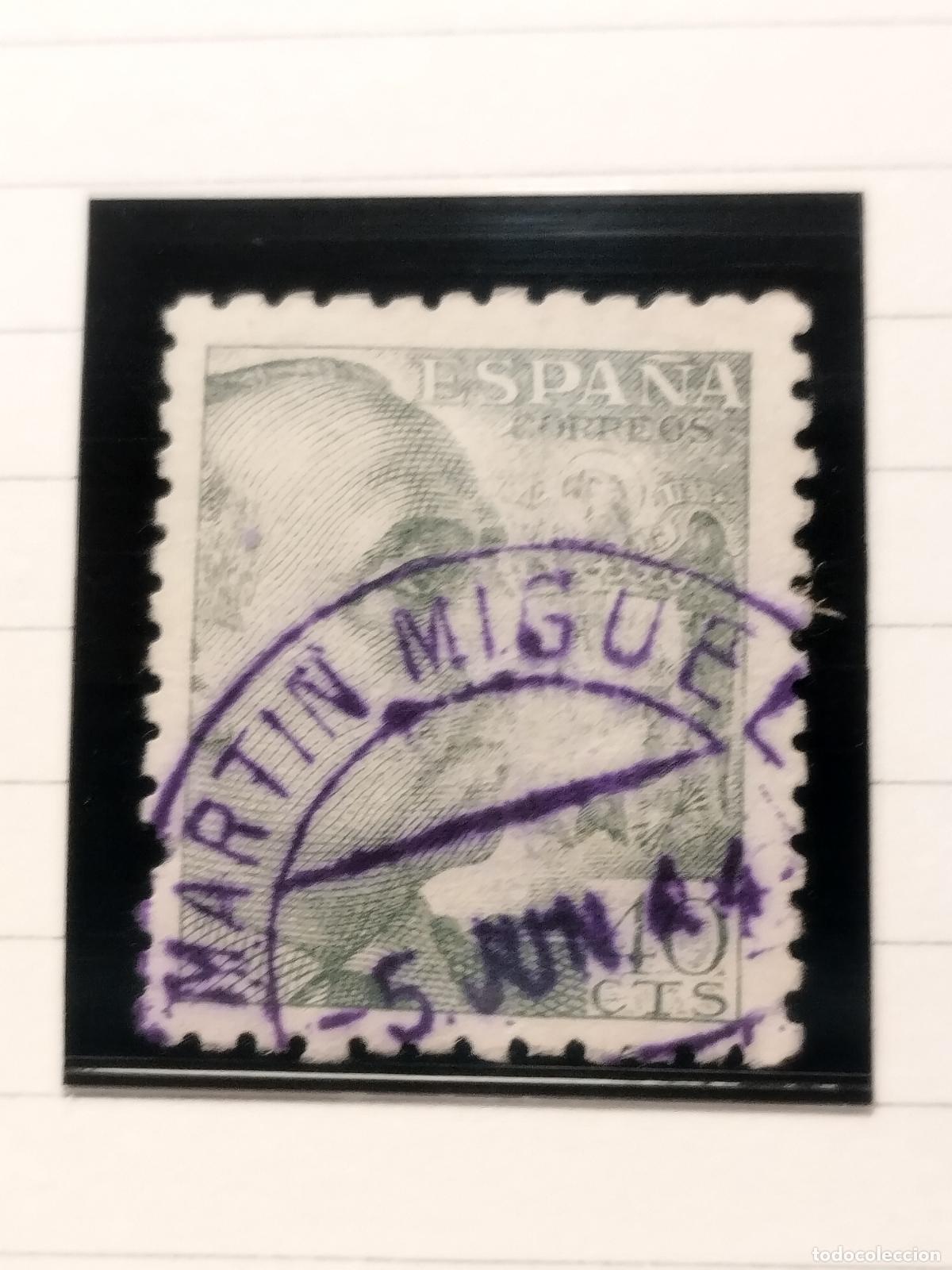 Sellos: SEV ESPA&Ntilde;A. EDIFIL 925. FECHADOR VIOLETA DE MARTIN MIGUEL. SEGOVIA. LUJO Y RARO. 05/06/1944