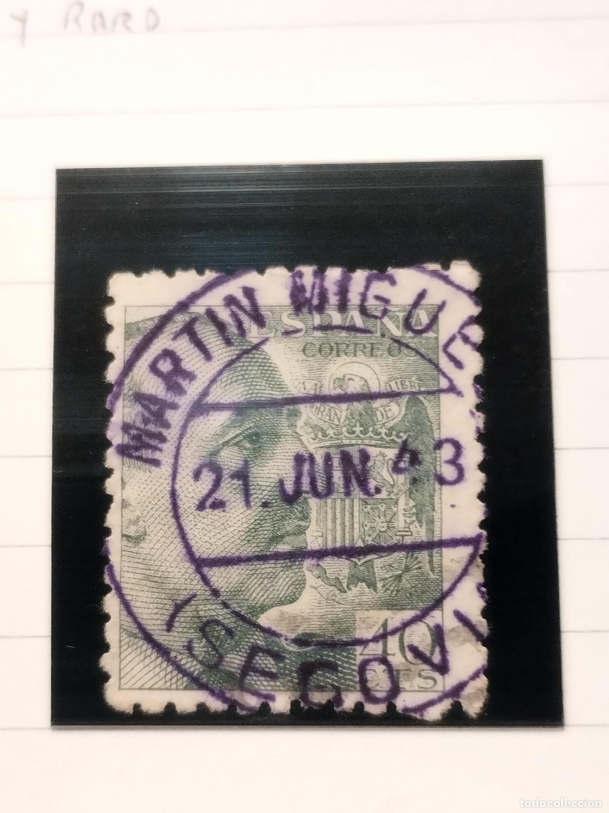 Briefmarken: SEV ESPA&Ntilde;A. EDIFIL 925. FECHADOR VIOLETA DE MARTIN MIGUEL. SEGOVIA. LUJO Y RARO. 21/06/1943