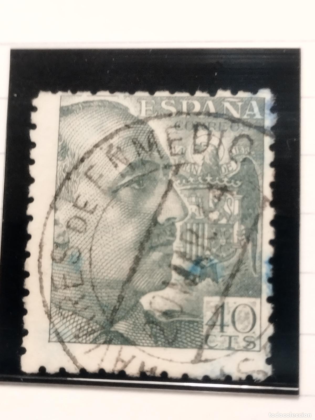 Sellos: SEV ESPA&Ntilde;A. EDIFIL 925. FECHADOR DE NAVARES DE ENMEDIO. SEGOVIA. BONITO Y RARO. 20/03/1944