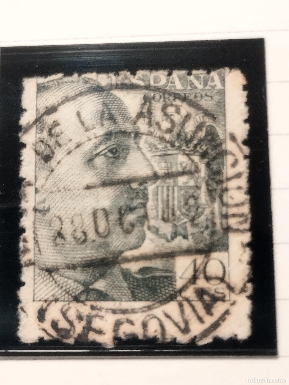 Sellos: SEV ESPA&Ntilde;A. EDIFIL 925. FECHADOR DE NAVA DE LA ASUNCION. SEGOVIA. BONITO Y RARO. 28/10/1942