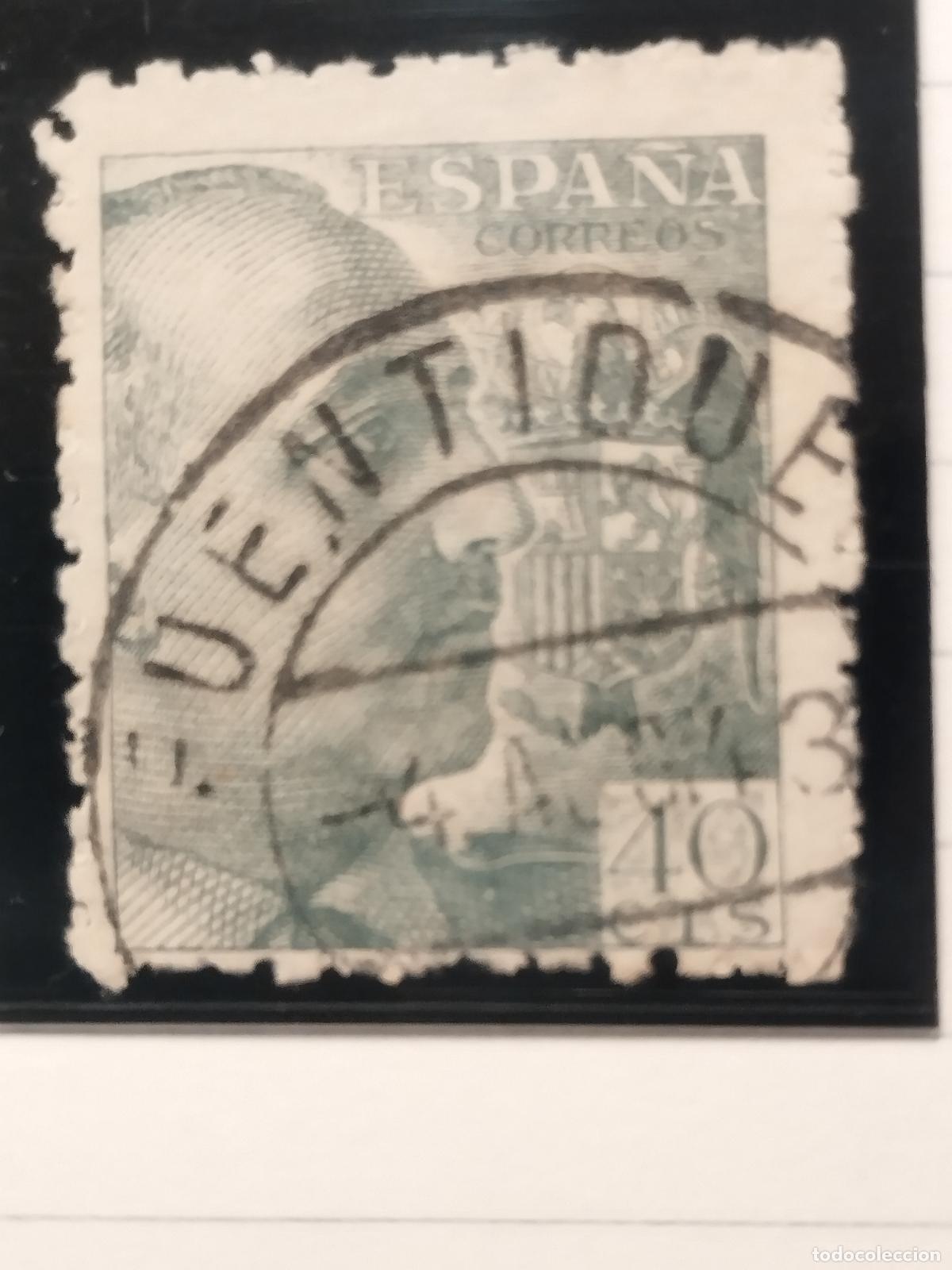 Sellos: SEV ESPA&Ntilde;A. EDIFIL 925. FECHADOR DE FUENTIDUE&Ntilde;A. SEGOVIA. BONITO Y RARO. 04/08/1943