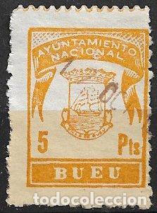 Sellos: Sello Municipal, BUEU, Pontevedra, 5 pts. ocre amarillo (o)