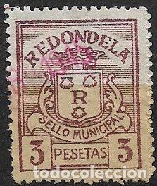Sellos: Sello Municipal, REDONDELA, Pontevedra, 3 pts. casta&ntilde;o (o)