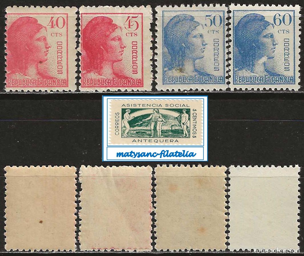 Sellos: ESPA&Ntilde;A 1938. EDIFIL 751/754. SERIE COMPLETA &rdquo;ALEGOR&Iacute;AS DE LA REP&Uacute;BICA&rdquo;. VER CARACTER&Iacute;STICAS.