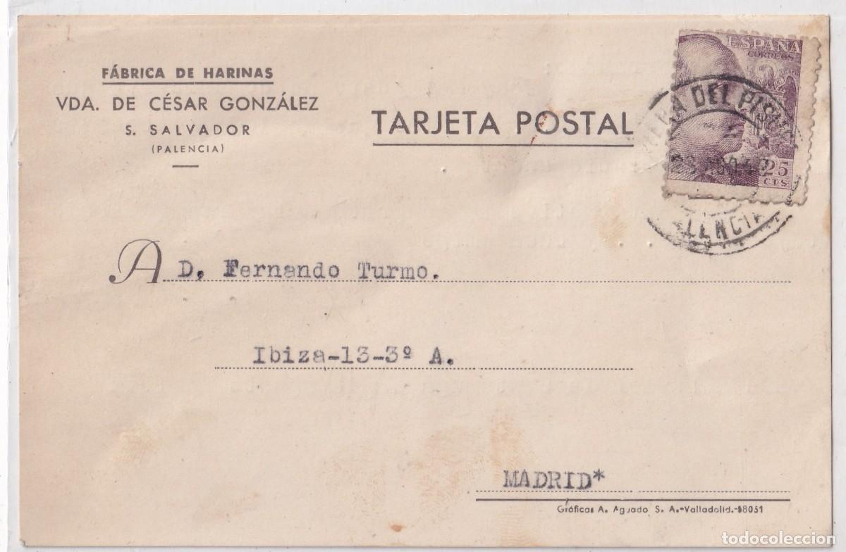 Sellos: F&aacute;brica de harinas. Vda de C&eacute;sar Gonz&aacute;lez. S Salvador. Palencia. 1942