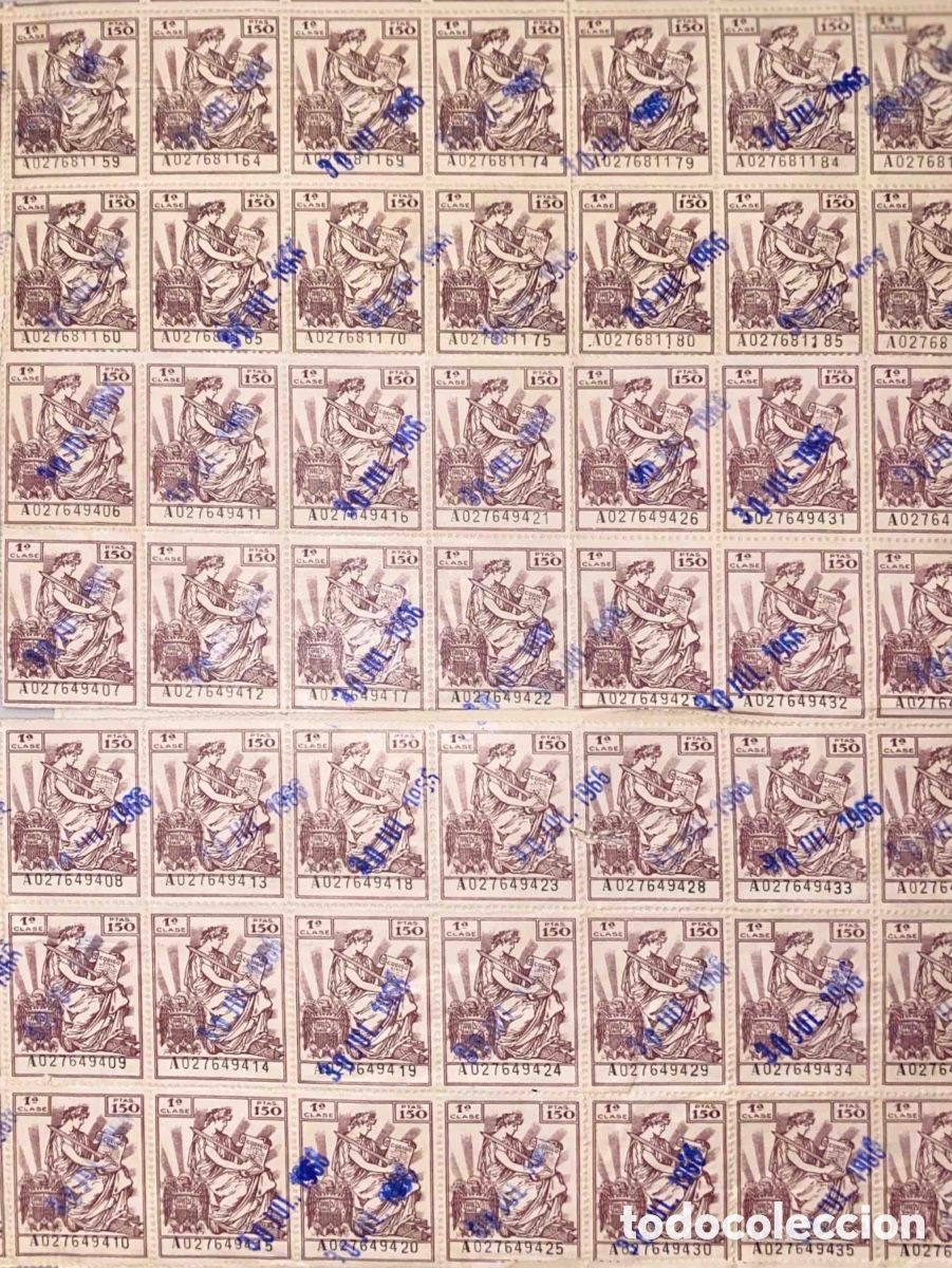 Sellos: Timbres fiscales espa&ntilde;oles 150 pesetas