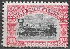 Sellos: Colegio de Hu&eacute;rfanos de Ferroviarios, 10 cts. rojo y negro * * dentado 11 1/2