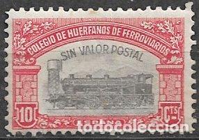 Sellos: Colegio de Hu&eacute;rfanos de Ferroviarios, 10 cts. rojo y negro * * dentado 11 1/2, leyenda SVP