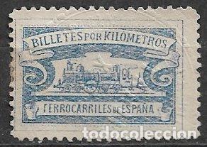 Sellos: Vi&ntilde;eta FERROCARRILES, Billetes por kil&oacute;metros, Ferrocarriles de Espa&ntilde;a (*) rara