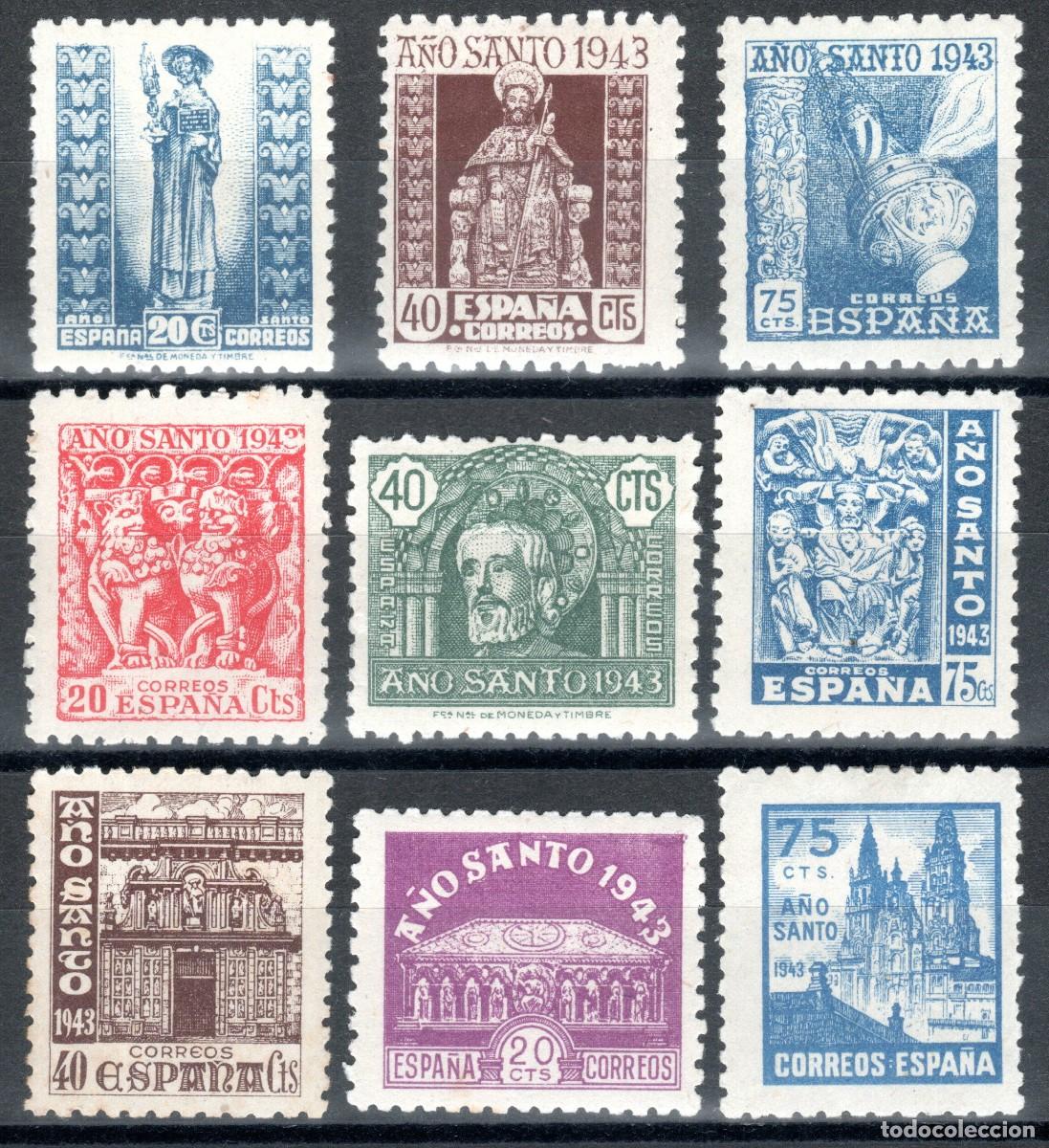 Francobolli: EDIFIL 961-969 A&Ntilde;O SANTO COMPOSTELANO 1943 (SERIE COMPLETA). VALOR CAT&Aacute;LOGO: 145 &euro;. MLH.