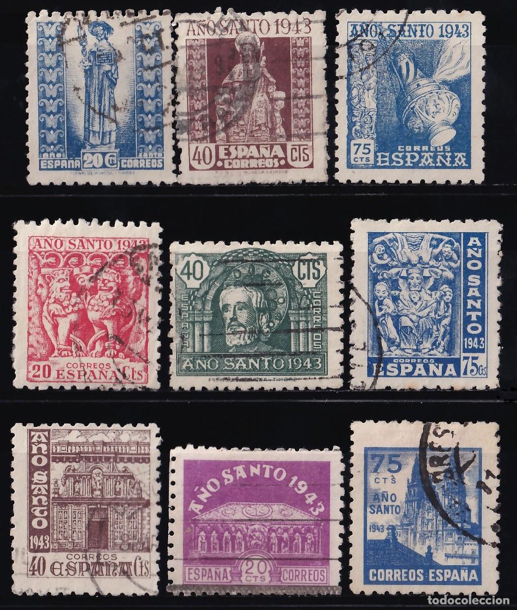 Sellos: ESPA&Ntilde;A, 1943-1944 EDIFIL N&ordm; 961 / 969, A&ntilde;o Santo Compostelano,