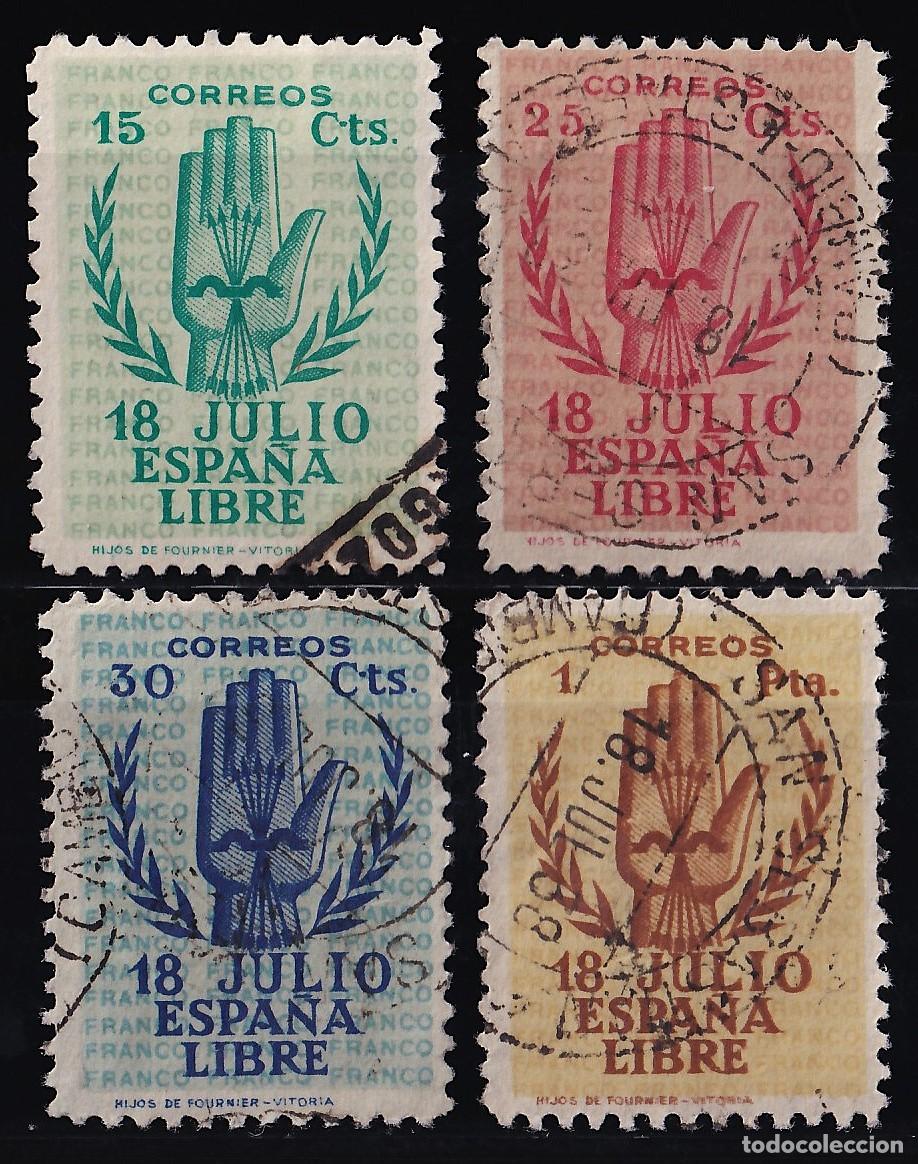 Sellos: ESPA&Ntilde;A, 1938 EDIFIL N&ordm; 851 / 854, Aniversario del Alzamiento Nacional,