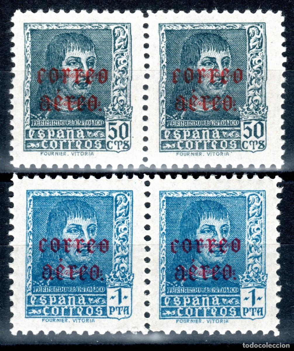 Sellos: EDIFIL 845-846 FERNANDO EL CAT&Oacute;LICO 1938 (PAREJAS). VALOR CAT.: 26 &euro;. MNH ** (SALIDA: 0,01 &euro;).