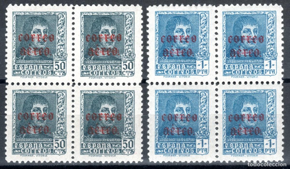 Sellos: EDIFIL 845-846 FERNANDO EL CAT&Oacute;LICO 1938 (SERIE COMPLETA EN B/4). VALOR CAT.: 52 &euro;. MNH **