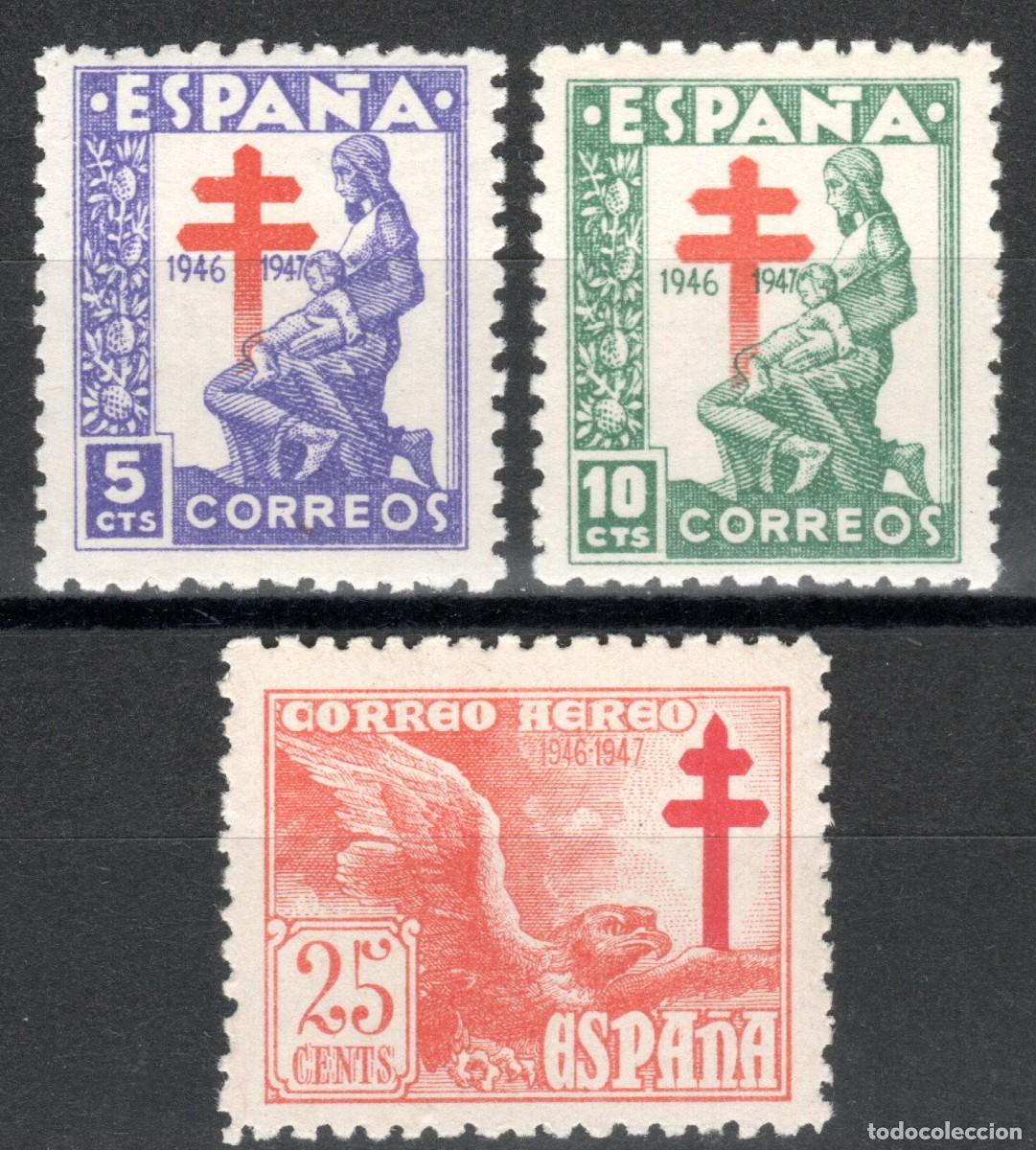 Sellos: EDIFIL 1008-1010 PRO TUBERCULOSOS 1946 (SERIE COMPLETA). MNH **