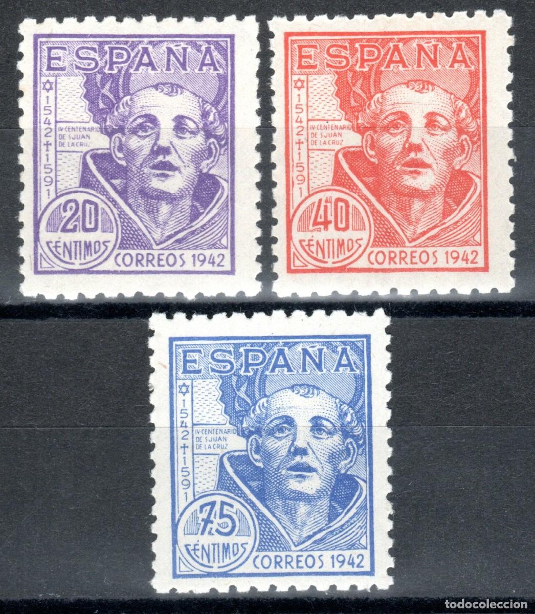 Sellos: EDIFIL 954-956 CENTENARIO DE SAN JUAN DE LA CRUZ 1942 (SERIE COMPLETA). VALOR CAT&Aacute;LOGO: 11 &euro;.MNH **