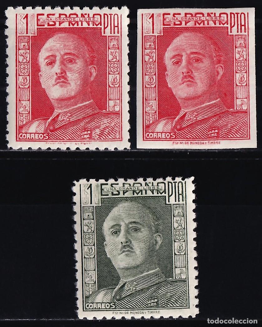 Sellos: ESPA&Ntilde;A, 1946 EDIFIL N&ordm; NE1001FN, NE1001FNa /**/, 1 pts. rojo y verde, [Dentados y sin dentar.]