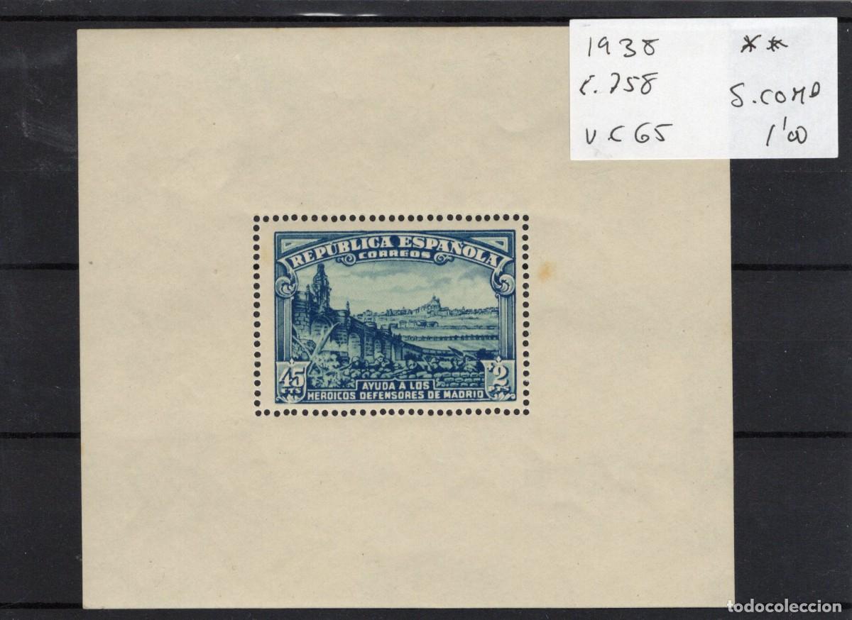 Francobolli: PC1008 Sellos Espa&ntilde;a a&ntilde;o 1938 EDIFIL 758** sellos originales en NUEVO SERIE COMPLETA v.c 65 &euro;
