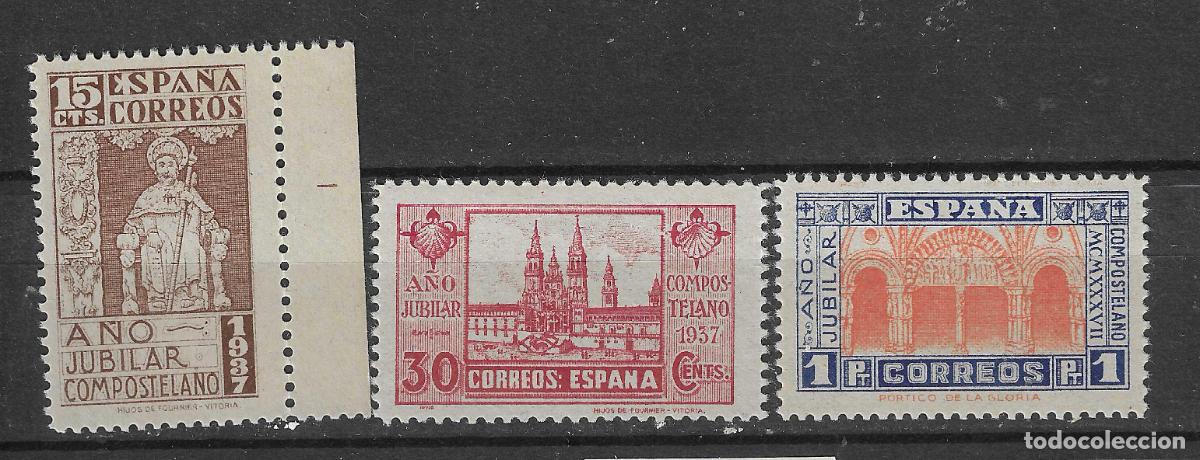 Sellos: 1937 A&Ntilde;O JUBILAR COMPOSTELANO EDIFIL 833/5** SIN FIJASELLOS BIEN CENTRADOS