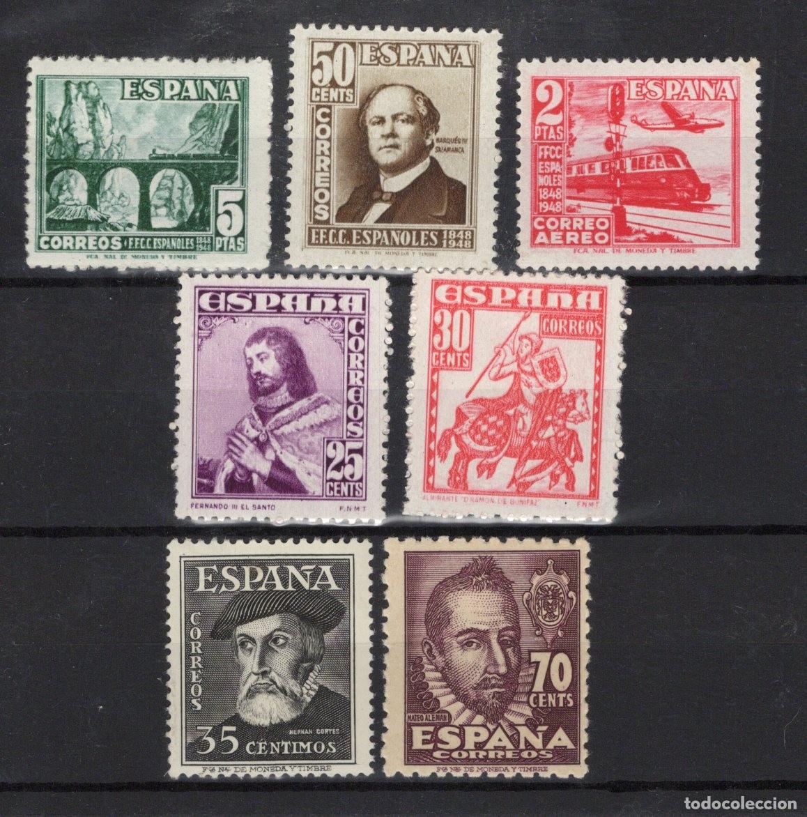 Timbres: PC1060 Sellos Espa&ntilde;a a&ntilde;o 1948 EDIFIL 1033/1039** en NUEVO SERIE COMPLETA (1035/36*) v.c. 17 &euro;