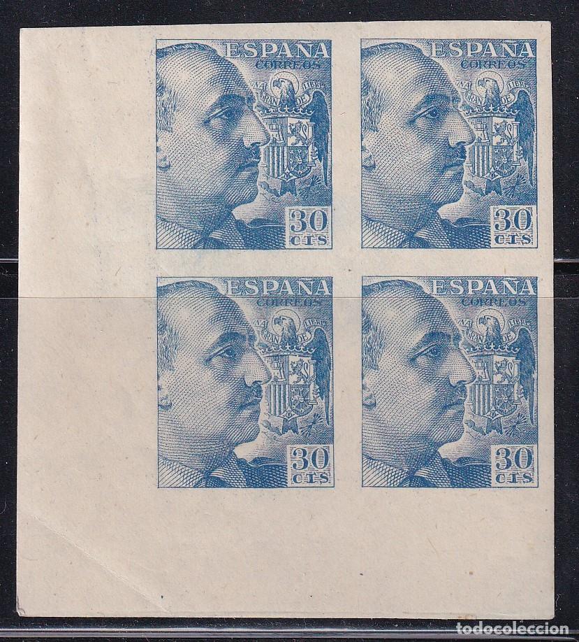 Briefmarken: N&ordm; 924 BLOQUE DE 4 SELLOS SIN DENTAR DE 30 CENTIMOS DEL GENERAL FRANCO *