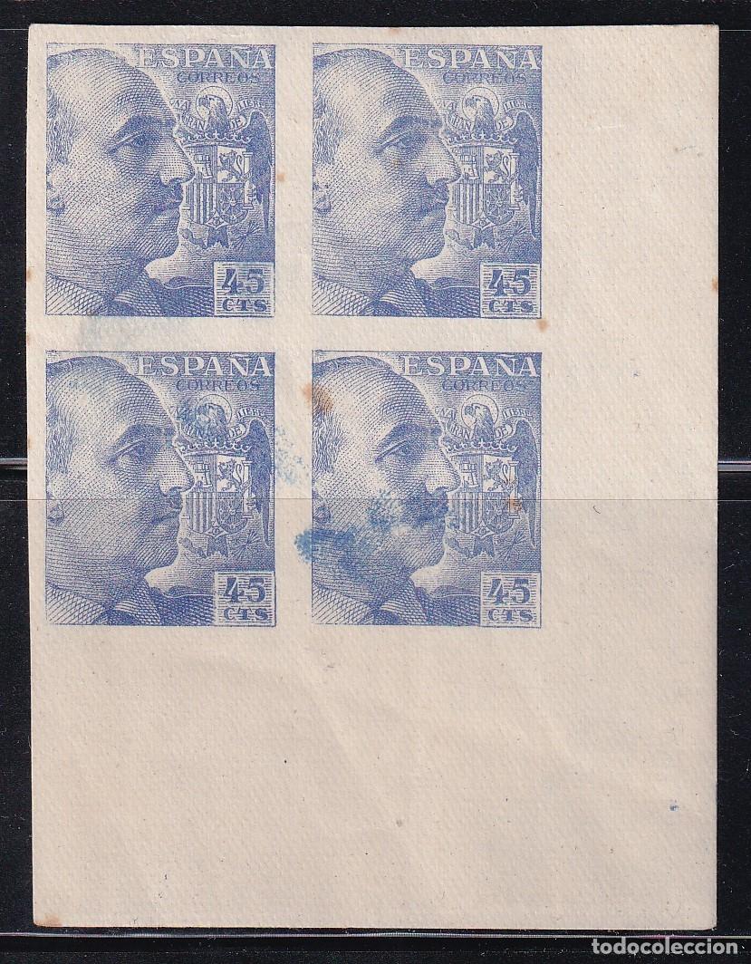 Briefmarken: N&ordm; 926 BLOQUE DE 4 SELLOS SIN DENTAR DE 45 CENTIMOS DEL GENERAL FRANCO *