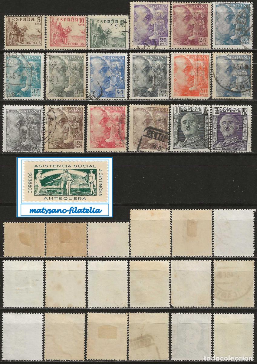 Selos: ESPA&Ntilde;A 1949-1953. EDIFIL 1044/1061. SERIE COMPLETA &rdquo;CID Y GENERAL FRANCO&rdquo;. USADA. LIMPIA.