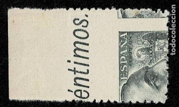 Sellos: 0175 FRANCO Edifil n&ordm; 925 Valor 40 cts Variedad PARCIALMENTE DENTADO y SIN DENTAR Ver