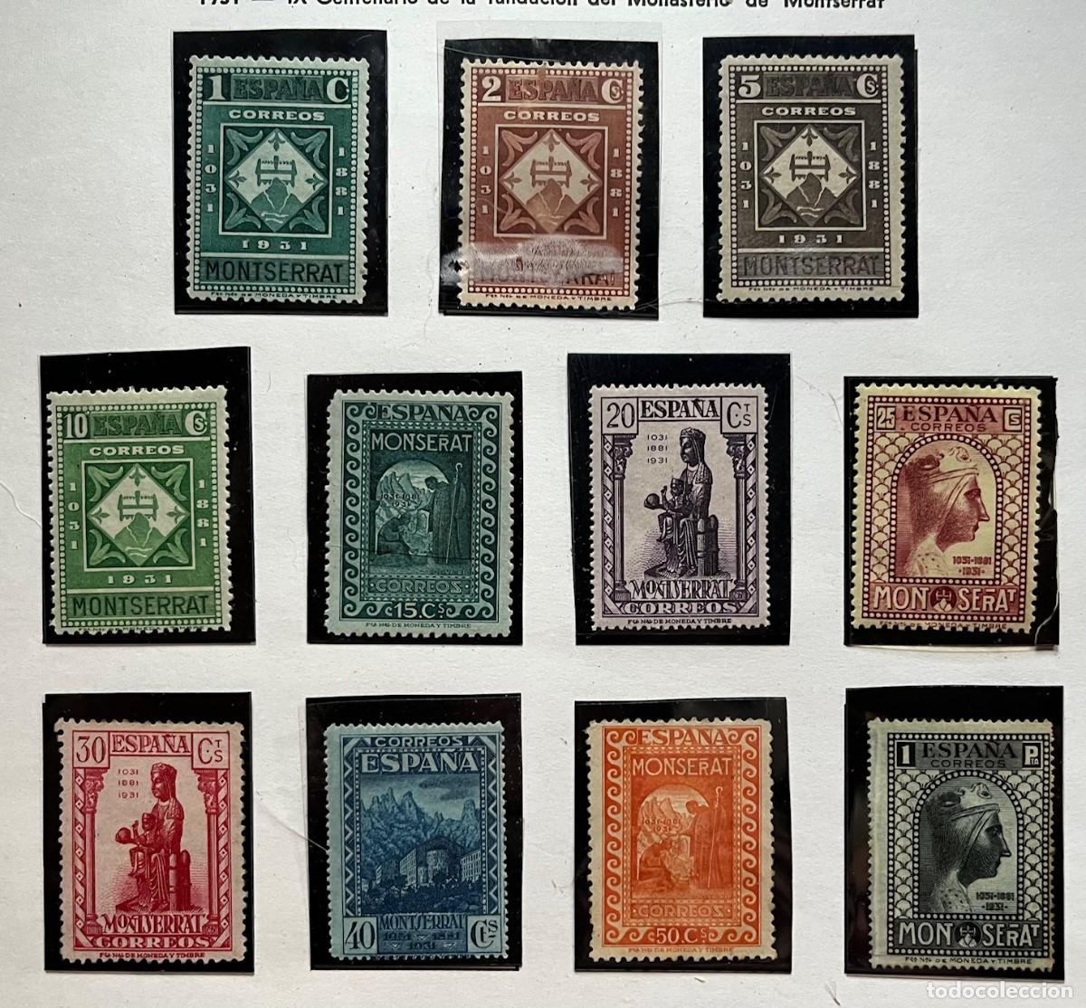 Sellos: 1931 Monasterio de montserrat,MNH**,1 con ligera charnela,centrados,buen color,goma